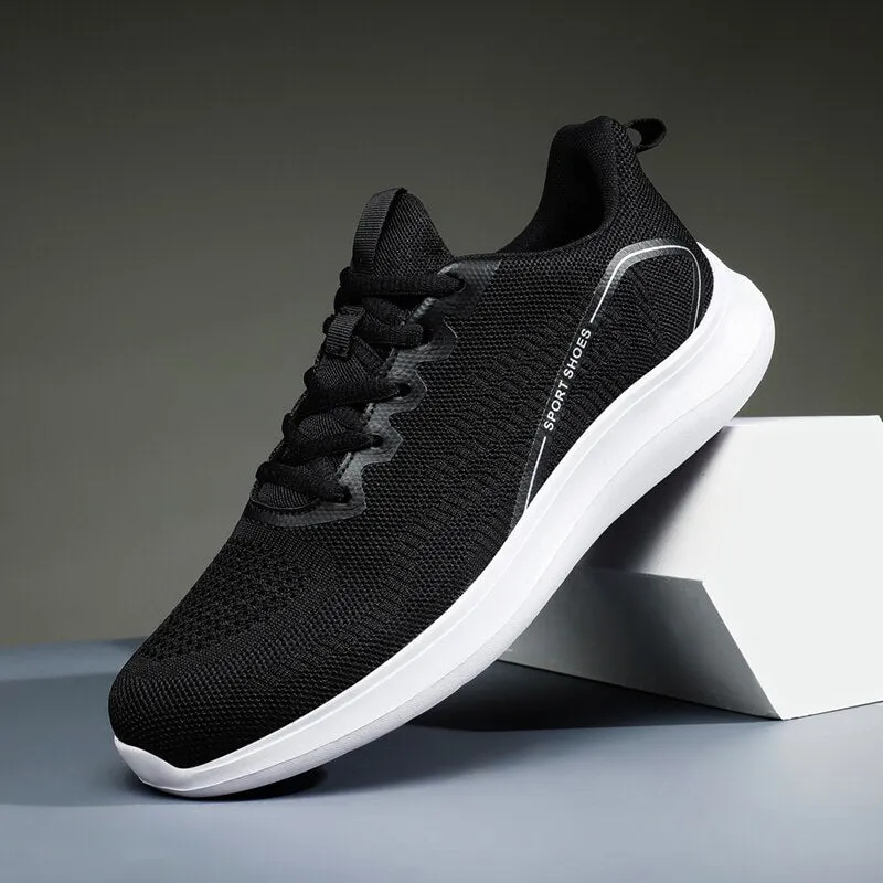 binfenxie Classic Mens Sneakers Casual Mesh Breathable Jogging Gym Shoes Men Plus Size Trainers Soft Bottom Durable Black Men Sneaker