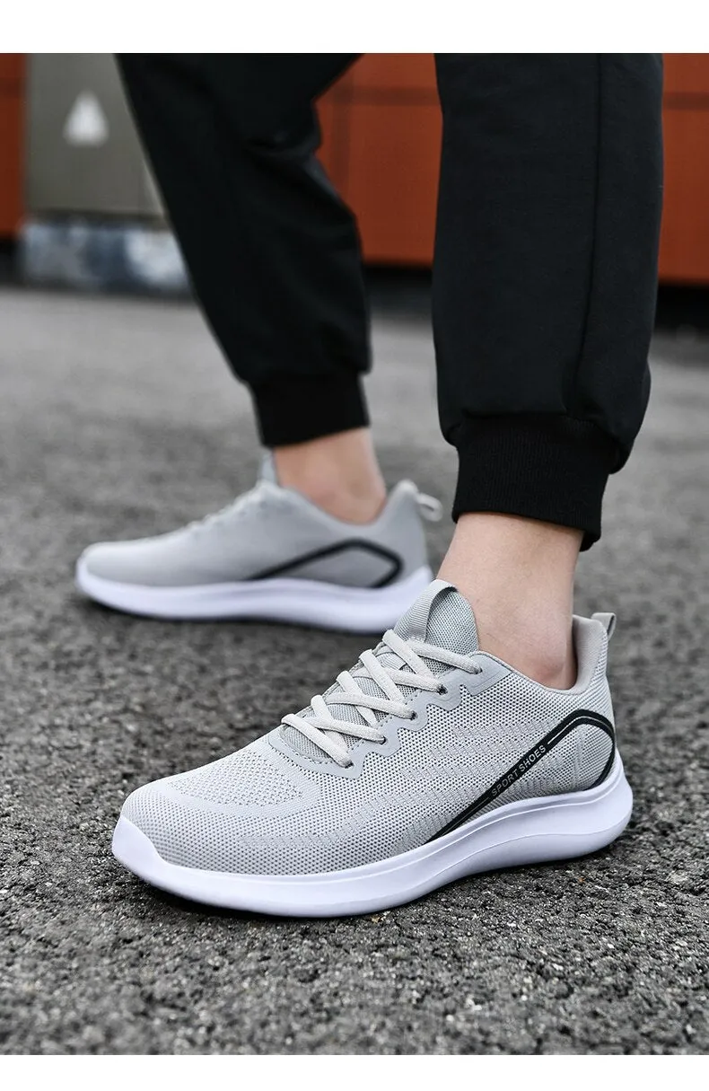 binfenxie Classic Mens Sneakers Casual Mesh Breathable Jogging Gym Shoes Men Plus Size Trainers Soft Bottom Durable Black Men Sneaker
